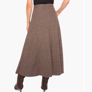 Nordstrom Halogen Elegant Brown Tweed A-Line Skirt. NWT